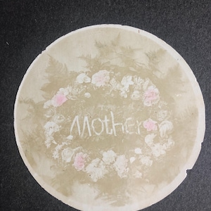 Antique Photo Sepia Mourning Funeral Flowers Hand Tinted Mother