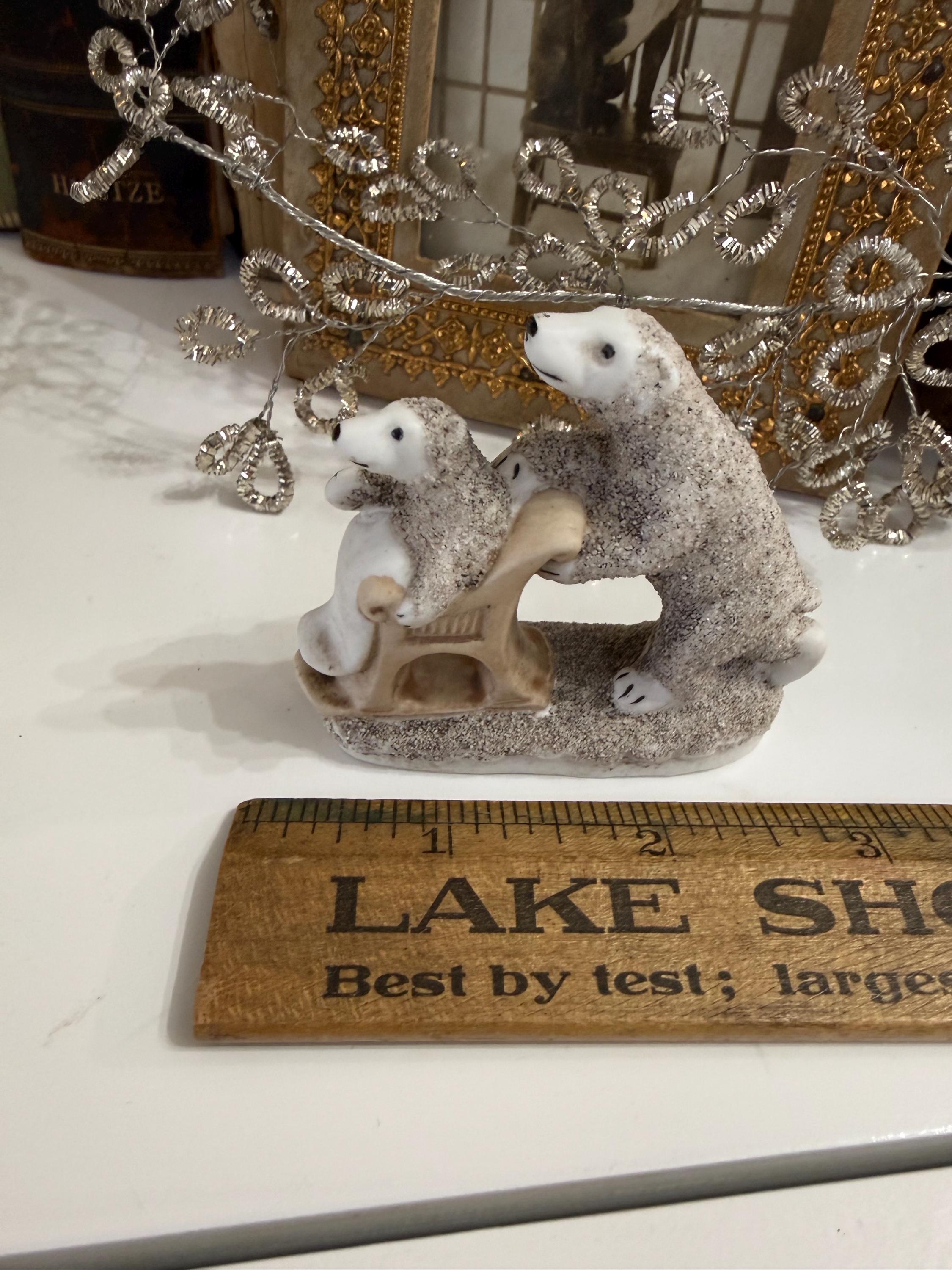 Antique German Bisque Double Polar Bear Snow Baby Very Unusual