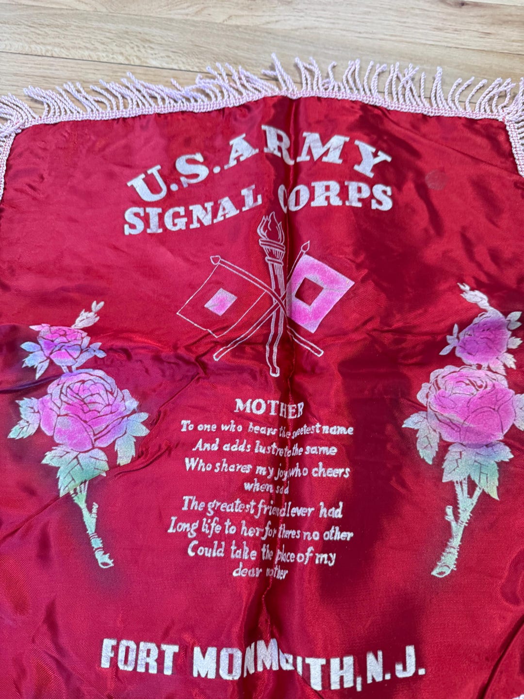 Armv On Roses Vintage Bedding Vintage Military Souvenir Decorative Pillowcase Pillow ...