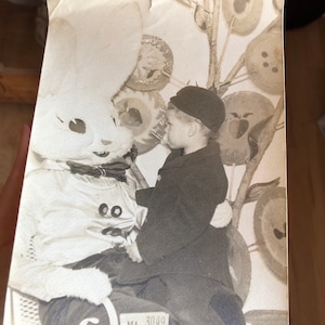 Adorable Easter Bunny Photo Easter Photo Easter Rabbit Studio Photo Scrapbooking Circa 1950
