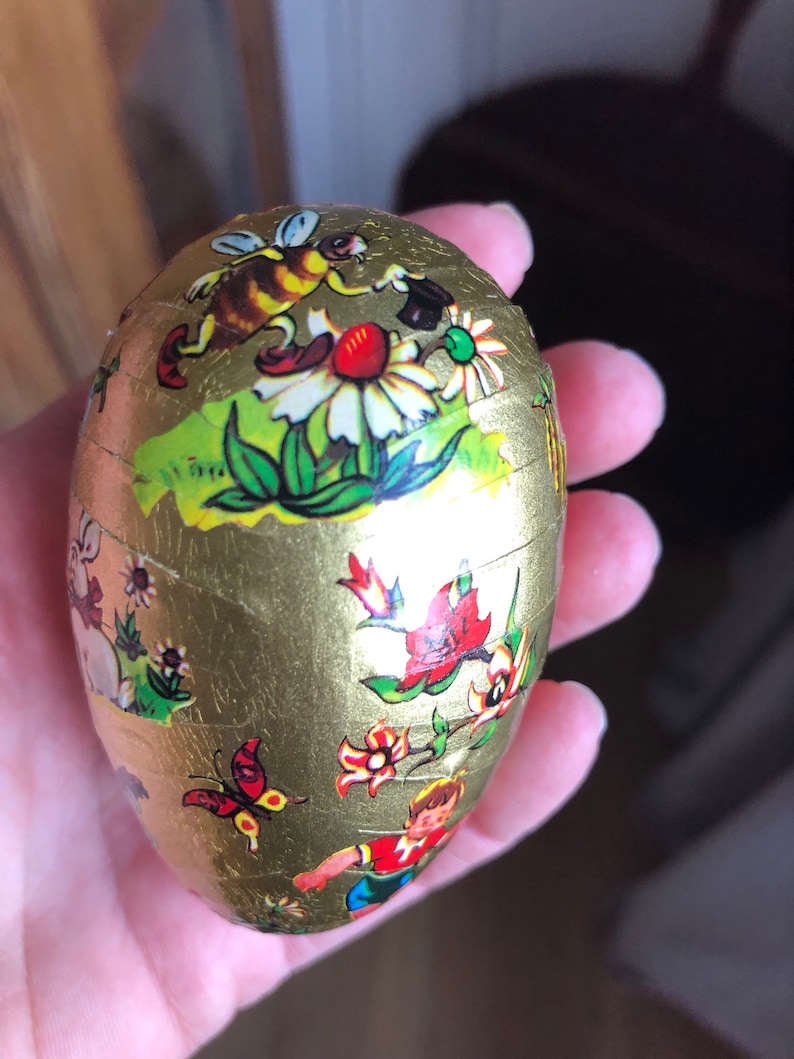Vintage Easter Paper Mache Easter Egg Western Germany Rare Bumble Bee ...
