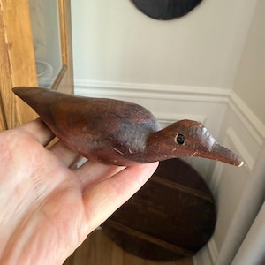 Vintage Wood Carving Bird Hand Carved Sculpture No Feet Decor Coastal