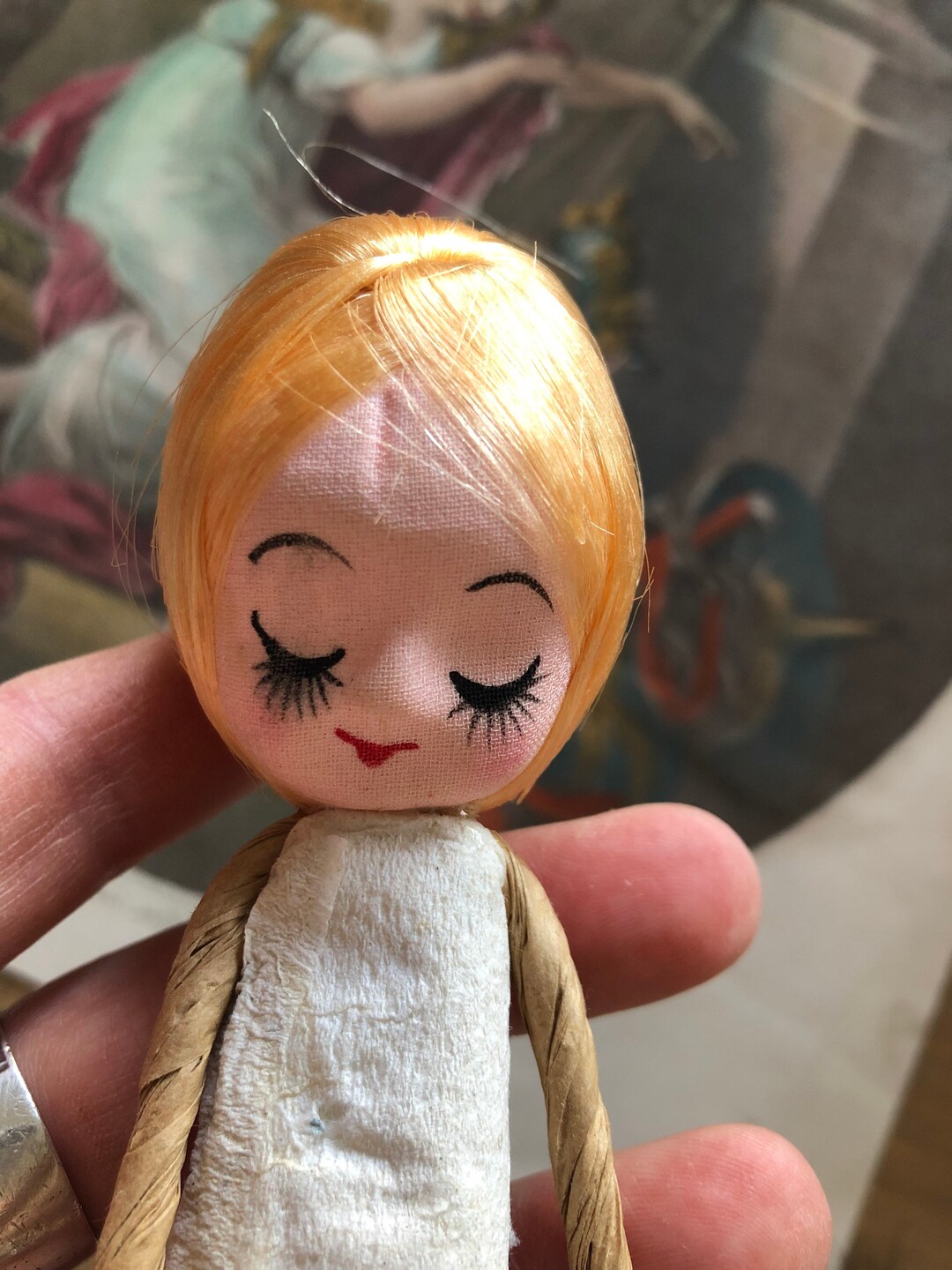 Vintage NOS Christmas Vintage Angel Doll Craft Head Bouffant Hairdo