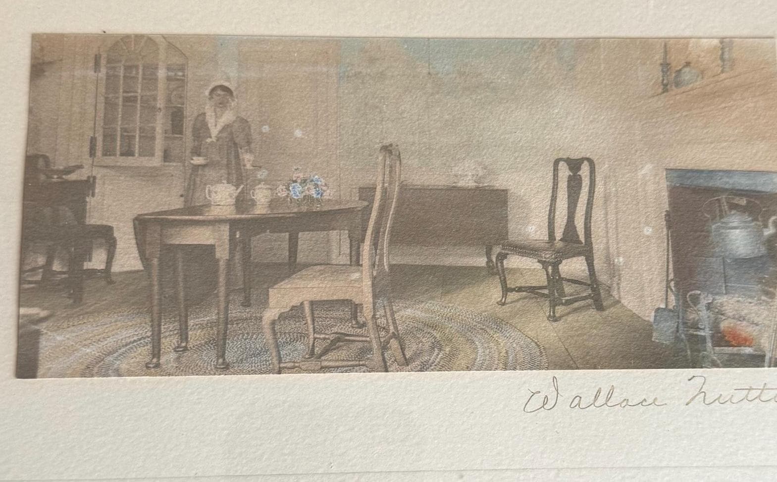 Antique Wallace Nutting Hand Colored Photo Probt Framed