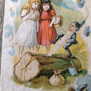 Antique Book Fairy Tale Snow White & Rose Red Fair Condition Adorable Cover With Gnome
