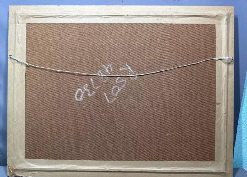 May include: A brown wooden frame with a light brown mat and a white string attached to the top. The text "or Lynn Last" is written in white on the mat.