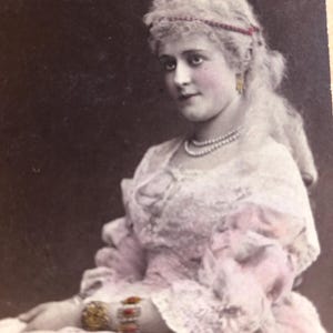 Stunning Antique Photo CDV Carte de Viste Photo Beautiful French Belle Epoque Image All Hand Colored in Pinks Exquisite