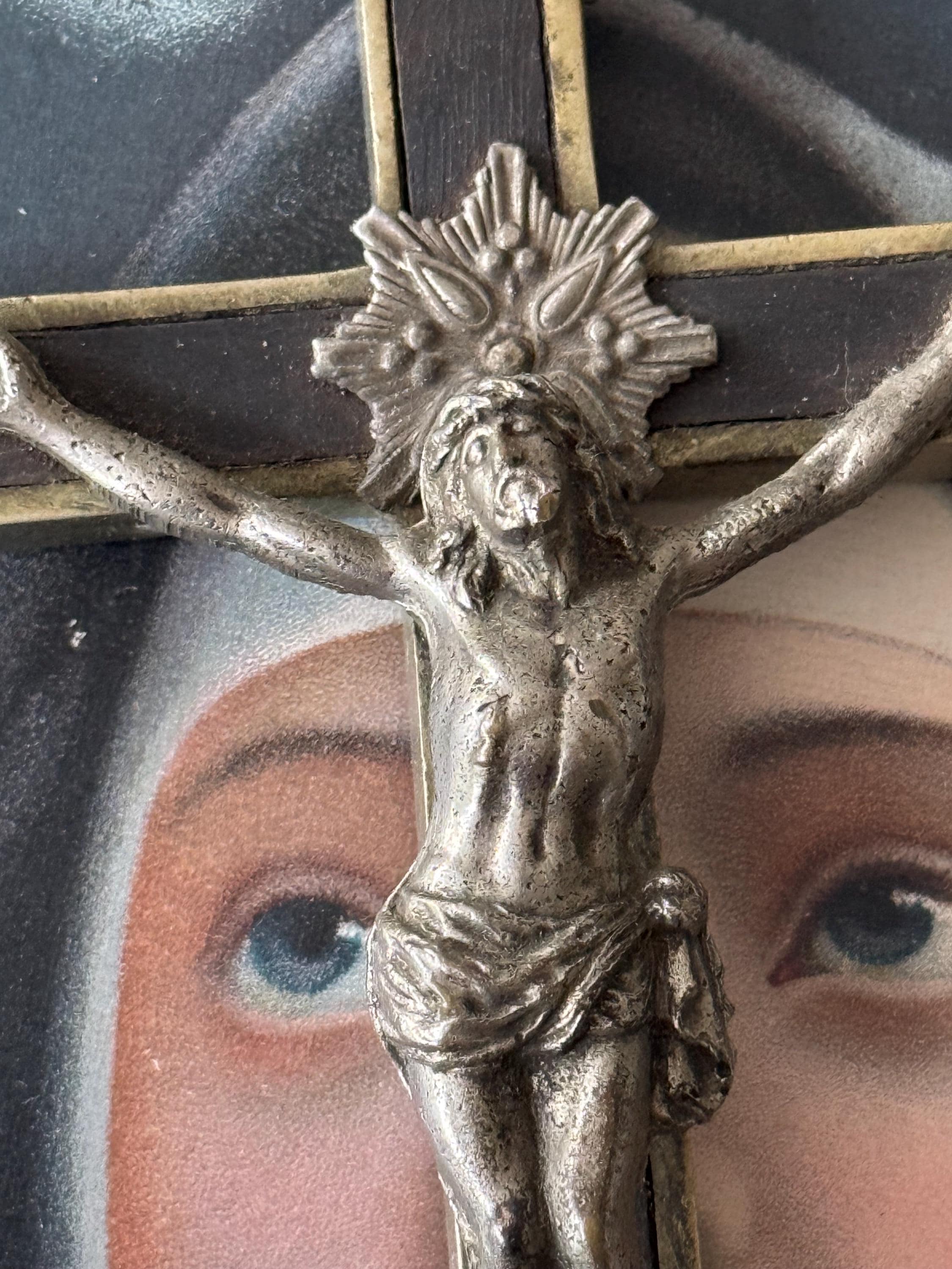 Crucifix Necklace Silver Cross Pendant Religious Jewelry for