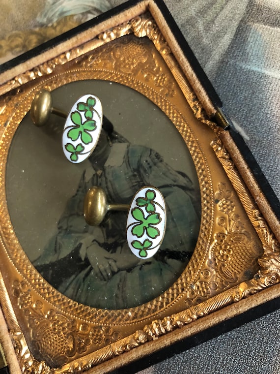 Antique Victorian Irish Shamrock Four Leaf Clover… - image 2