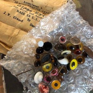 Vintage Lot Destash Teddy Bear Eyes Stuffed Animal Eyes Paper Package Crafting
