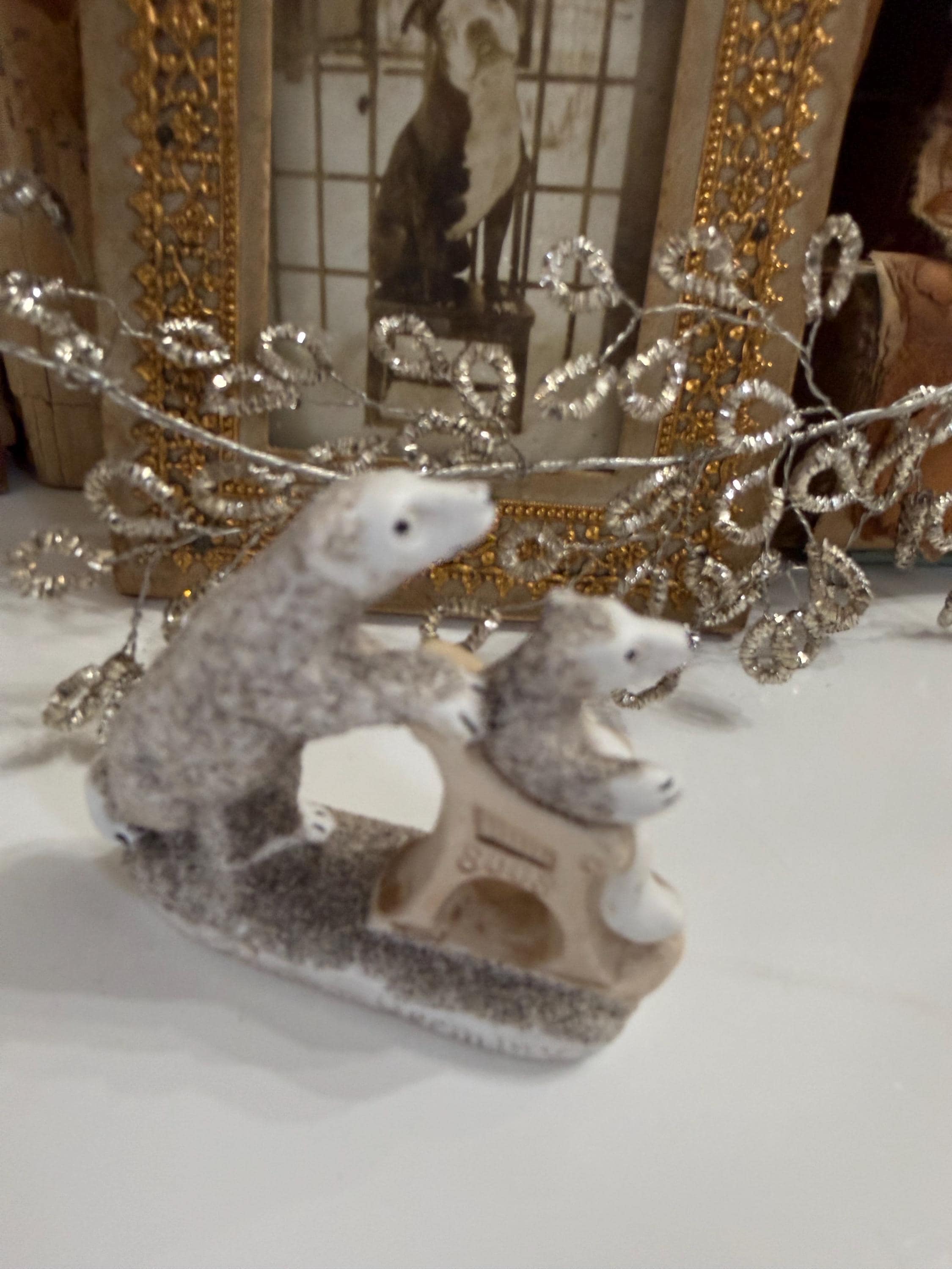 Antique German Bisque Double Polar Bear Snow Baby Very Unusual