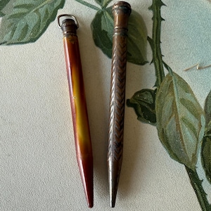 Vintage Pencils Antique Propelling Pencils x 2 Chatelaine Loops