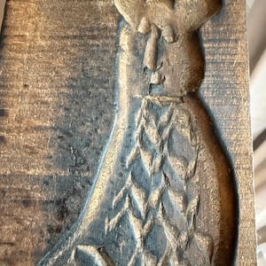 Vintage Dutch Cookie Mold Springerle Mold Hand Carved Wood Primitive Folk Art Animal Owl Bird