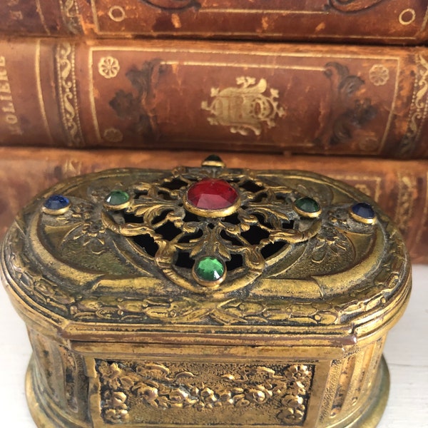 Antique Victorian Casket Jeweled Box Trinket Box Victorian Box