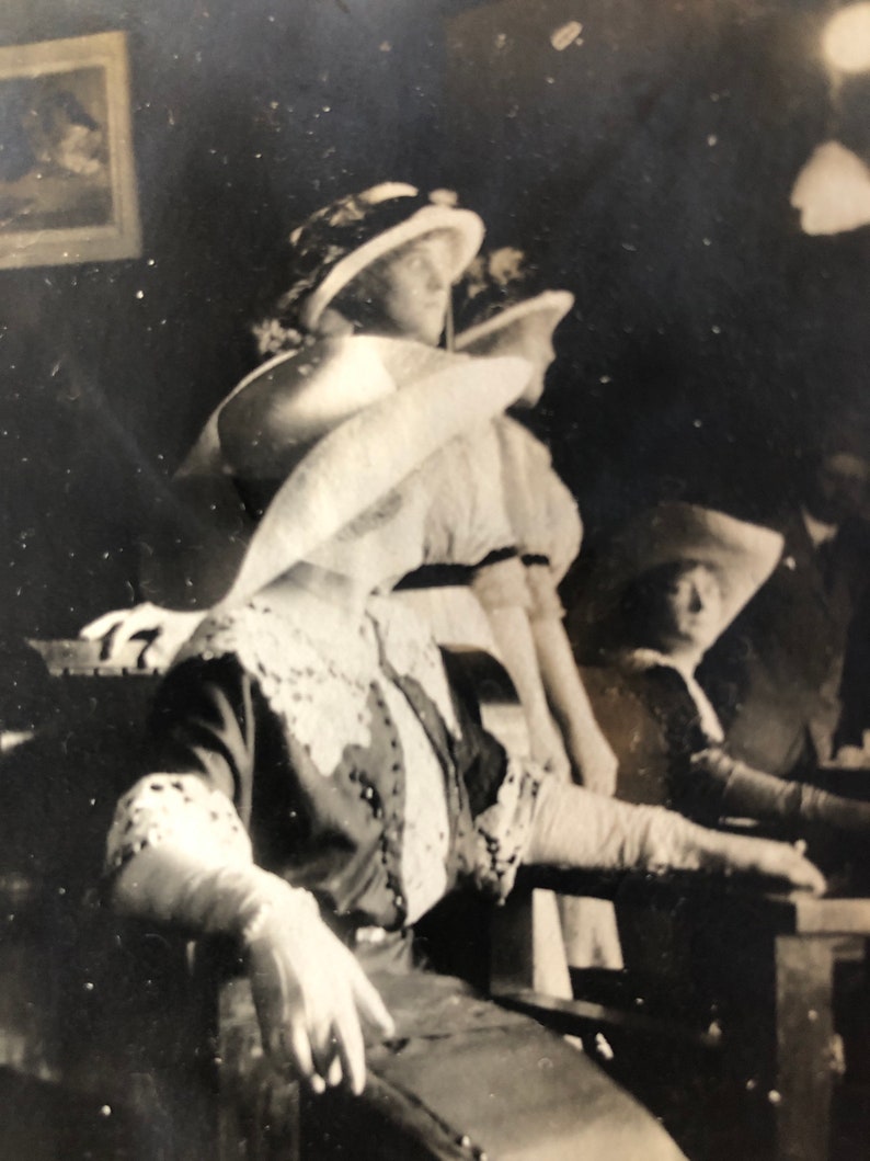 Lot of 2 Wierd Creepy Freaky Vintage Antique Early Photos Mirror Images Wacky