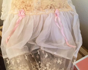 Tambour Vintage exquisito encaje bebé bautizo vestido traje especial ocasión vestido de muñeca