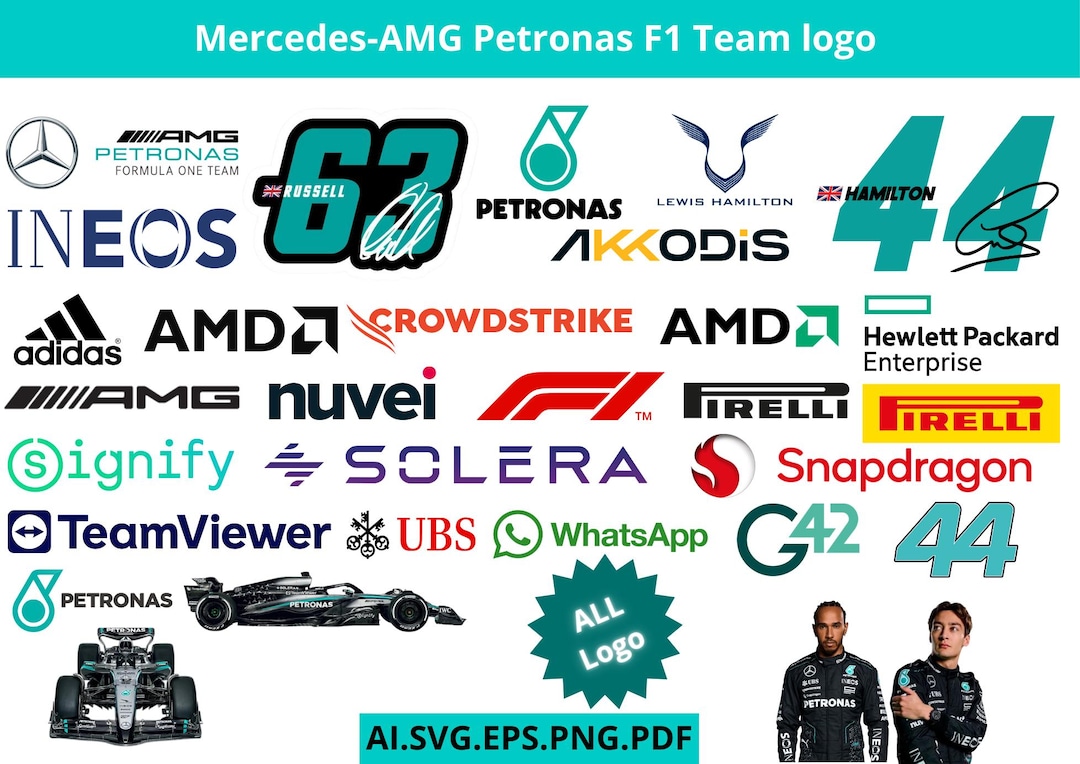 Official Mercedes-amg PETRONAS F1 Team Partner Sponsors All Vector ...