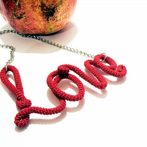 Scarlet Love Necklace, Red Love Pendant, Funny Necklace, Valentines Day Gift image 2