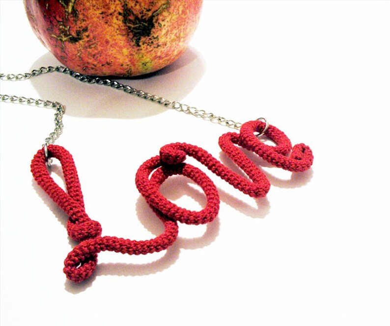 Scarlet Love Necklace, Red Love Pendant, Funny Necklace, Valentines Day Gift image 2