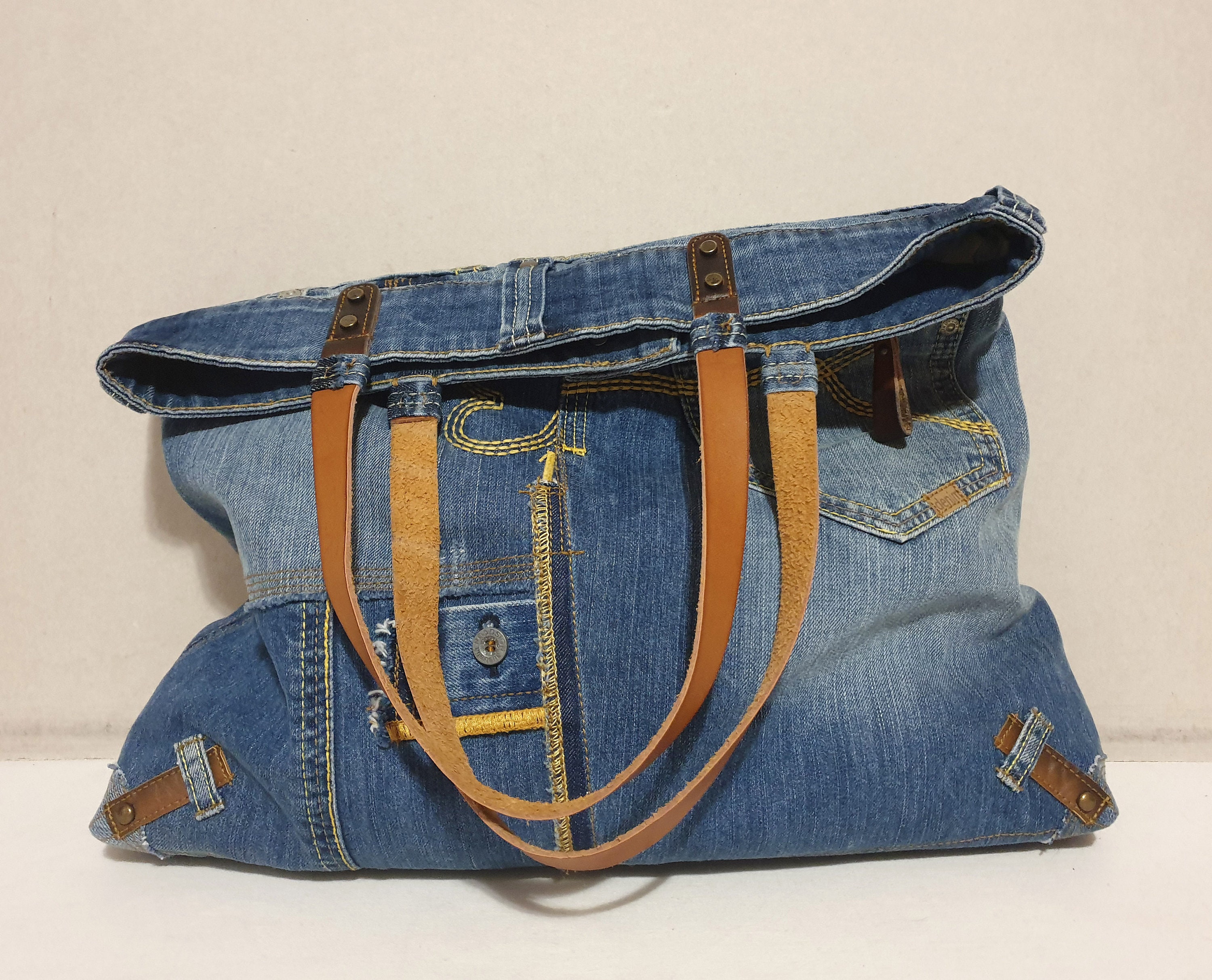 Poshler - RTH03 Céline vintage denim tote bag in stock