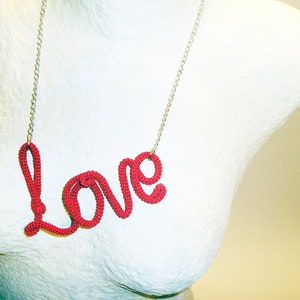 Scarlet Love Necklace, Red Love Pendant, Funny Necklace, Valentines Day Gift image 3