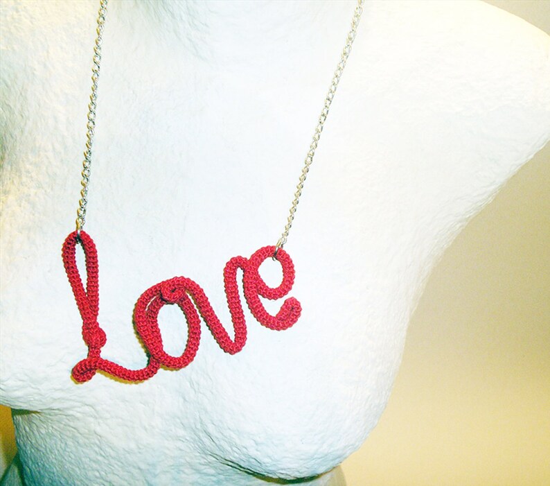 Scarlet Love Necklace, Red Love Pendant, Funny Necklace, Valentines Day Gift image 3