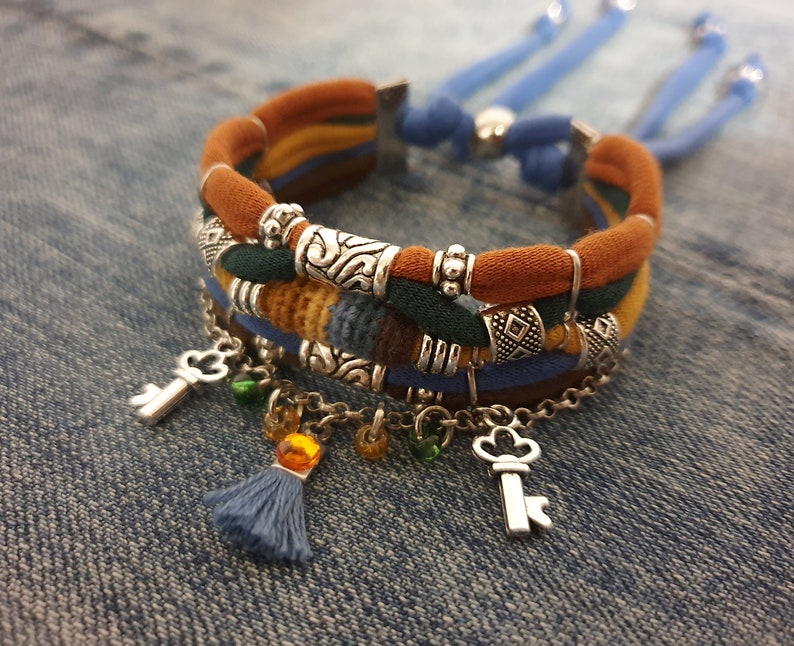 Key Charm Bracelet Bohemian Bracelet for Women Festival Etsy