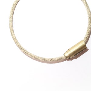 Light Gold Minimalist Choker, Skinny Tube Open Cuff Necklace image 1