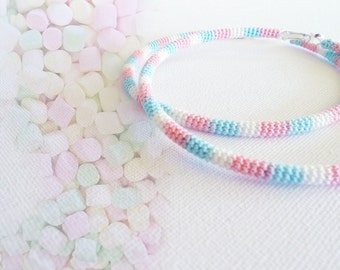 Crochet Tube Large Hoop Earrings Marshmallows