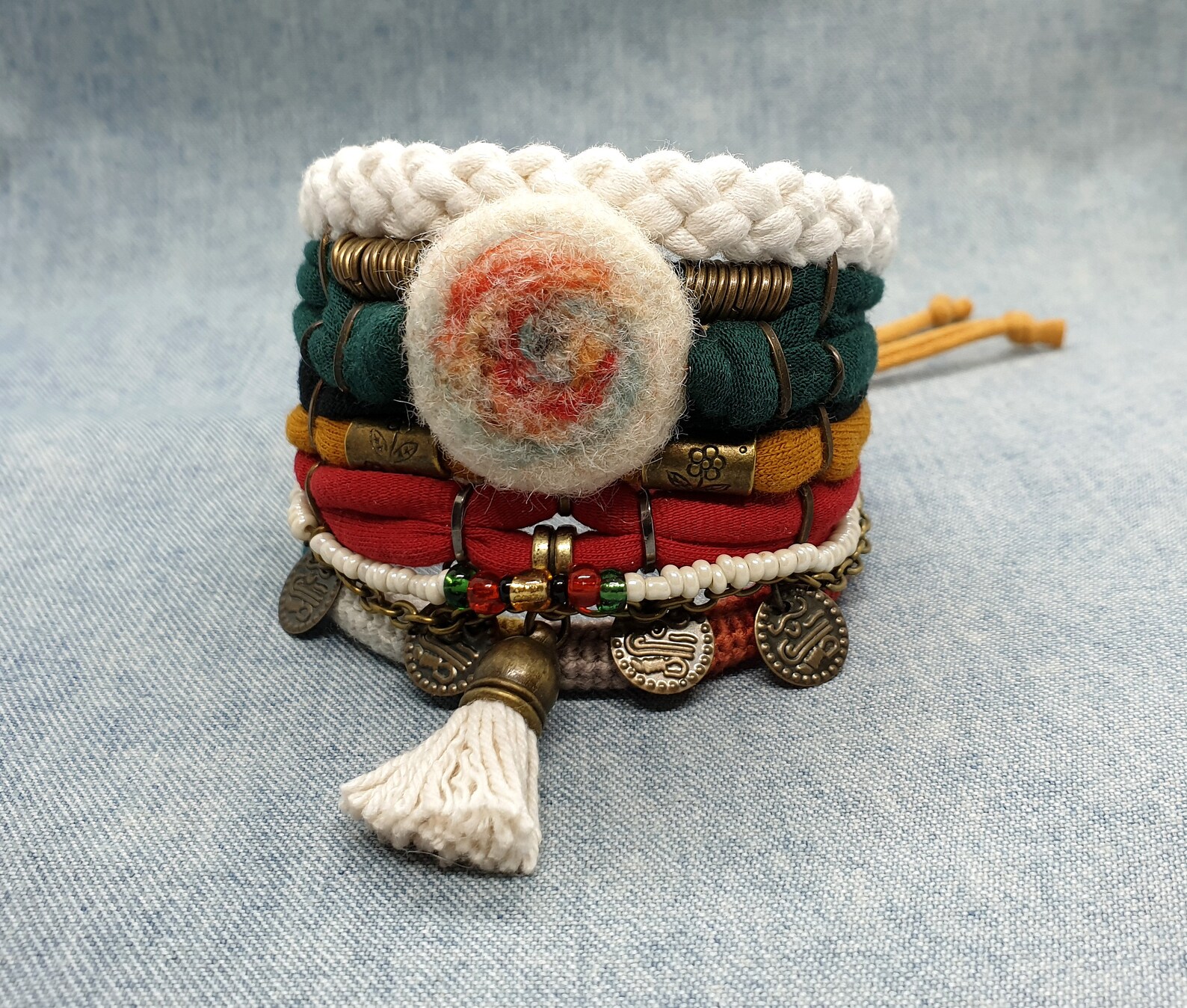 Folk Ethnic Bracelet Bohemian Bracelet Set Multiple Strands Etsy