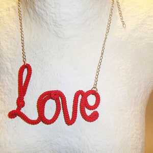 Scarlet Love Necklace, Red Love Pendant, Funny Necklace, Valentines Day Gift image 4