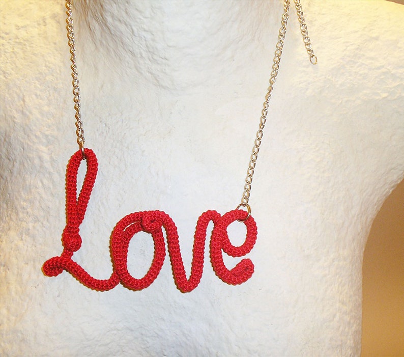 Scarlet Love Necklace, Red Love Pendant, Funny Necklace, Valentines Day Gift image 4