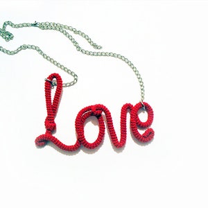 Scarlet Love Necklace, Red Love Pendant, Funny Necklace, Valentines Day Gift image 1