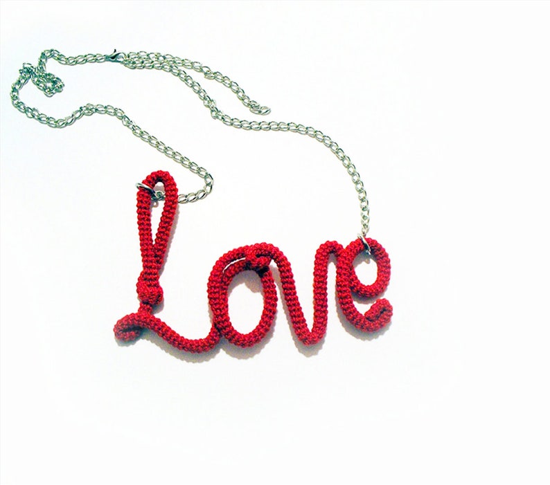 Scarlet Love Necklace, Red Love Pendant, Funny Necklace, Valentines Day Gift image 1
