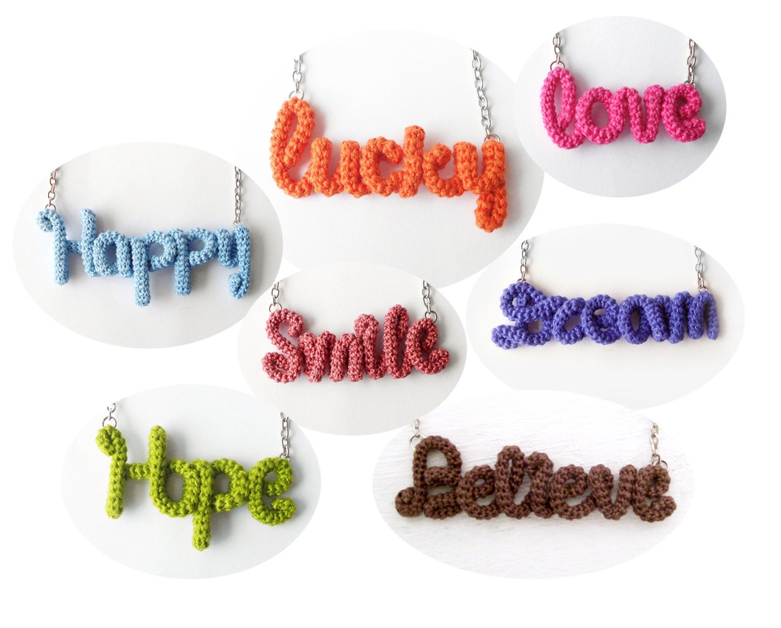 Happy Necklace Word Pendant Happiness Inspirational Necklace Etsy UK