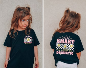 Jolie chemise élégante et un peu dramatique, chemise drôle pour tout-petits, t-shirt enfant design dos, t-shirt vie d'enfant drôle, chemise jeunesse drôle