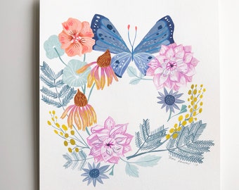 Butterfly Wreath (original painting)