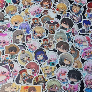 Chibi Honkai Star Rail Assorted Sticker Pack – 120 Honkai Stair Rail Waterproof Vinyl Stickers for Laptop, Water Bottle, Notebook, stickers