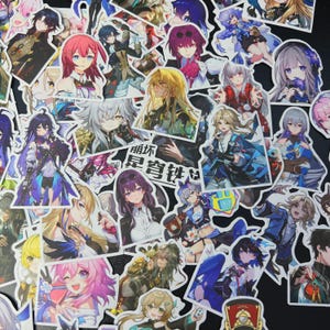 Honkai Star Rail Assorted Sticker Pack – 63 Honkai Stair Rail Waterproof Vinyl Stickers for Laptop, Water Bottle, Notebook, Anime stickers
