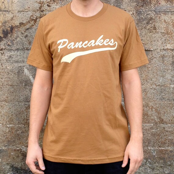 Pancakes Breakfast Tshirt Men's American Apparel Brown Etsy