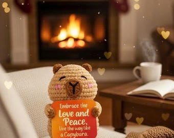 Handmade Crochet Capybara - Positive Desk Decoration, Stress Companion & Cute Animal Gift