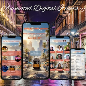 Animated New Orleans Girls Trip Itinerary: Customizable Bachelorette Weekend Planner (Digital Download)