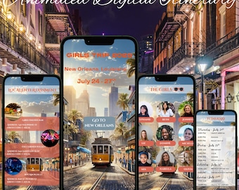 Animated New Orleans Girls Trip Itinerary: Customizable Bachelorette Weekend Planner (Digital Download)