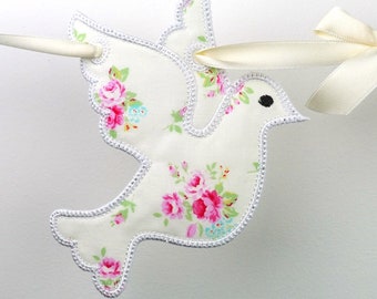 Dove Bunting In The Hoop Banner Project Machine Embroidery Design Applique Patterns in 4 sizes 4", 5", 6" and 7" all done ITH