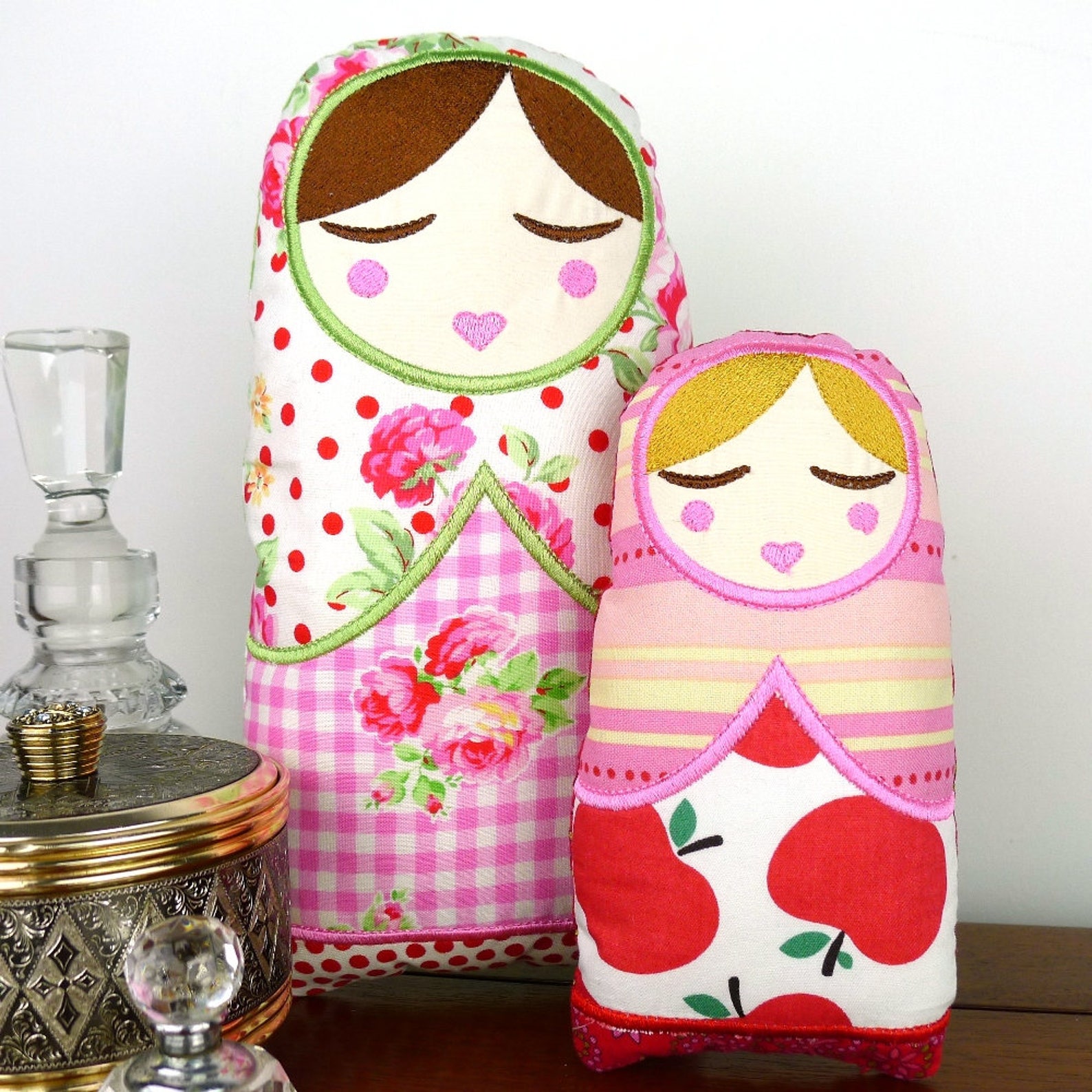Anoushka babushka doll toy 10inch in the hoop project applique  etsy