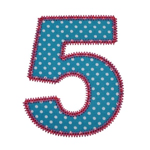 Pretty Applique Numbers Machine Embroidery Designs Appliques Patterns in 5 sizes 2, 3, 4, 5 and 6 image 1