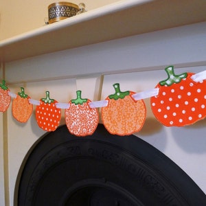 Pumpkin Banner In The Hoop Banners Machine Embroidery Design Applique Pattern 3 sizes 4&quot;, 5&quot;, 6&quot; all done In-The-Hoop Halloween Thanksgiving