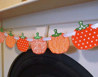 Pumpkin Banner In The Hoop Banners Machine Embroidery Design Applique Pattern 3 sizes 4", 5", 6" all done In-The-Hoop Halloween Thanksgiving