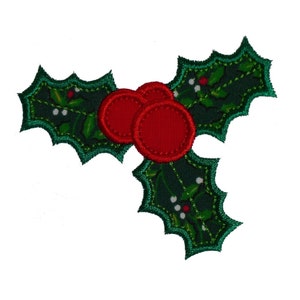 Christmas Holly Machine Embroidery Design Applique Pattern in 3 sizes 3, 4 and 5 image 3