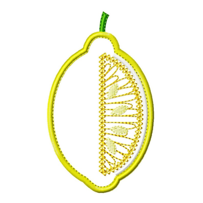 Botanical Lemon Appliques Machine Embroidery Designs Applique Patterns 2 style variations in 3 sizes 3, 4 and 5 image 3